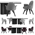 Dining Table Set With Gray White And Burgundy Upholstered Chairs Black Base Design