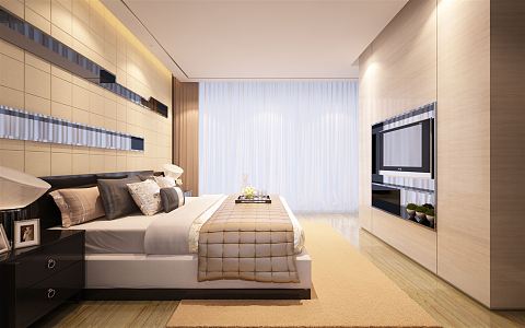 Modern Room Simple Hotel Room 3d model