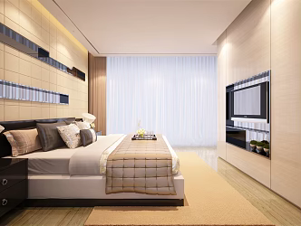 Modern Room Simple Hotel Room 3d model