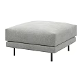 Stylish Modern Gray Upholstered Ottoman With Square Design And Black Legs