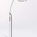 Modern Floor Lamp Designs With Curved Metal Arm And Dome Shade Features