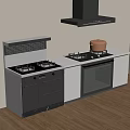 Modern Kitchen With Gas Stove Oven Range Hood And White Cabinets