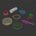 Assorted Metal Mechanical Components With Gears Shafts Pinions And Bearings