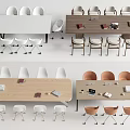 Modern Meeting Tables and Chairs Office Tables and Chairs Table and Chair Combination Negotiation Tables and Chairs 3d model