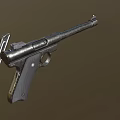 Vintage Pistol With Classic Metal Body Detailed Wooden Grip And Design