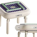 Cream Middle Ancient Mahjong Table 3d model