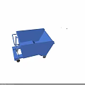 Blue Industrial Dump Cart With Heavy Duty Wheels And Handle For Waste Transport