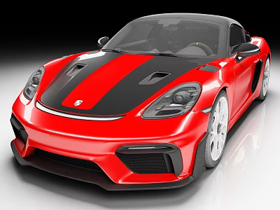 Sleek Red Sports Car With Black Stripes Aerodynamic Design And Alloy Wheels 3d model