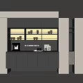 Modern Wine Cabinet Design With Glass Doors LED Lighting And Wine Storage