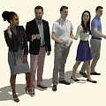 Diverse Group of People Standing Together With Casual Attire And Friendly Gestures