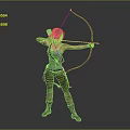 Female Archer Drawing Bow and Aiming Arrow in Tactical Outfit Ready for Action
