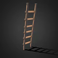 Ladder Wooden Ladder Climbing Ladder Woodworking Ladder Wooden Ladder Retro Ladder Old Ladder Broken Ladder Low Face Number Low Mold Simple Mold Video Level Super Realistic 3d model
