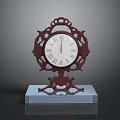 Ornate Dark Wood Mantel Clock With Roman Numerals And Pedestal Base
