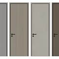 Modern Flush Doors In Various Colors With Wood Grain And Metal Handles