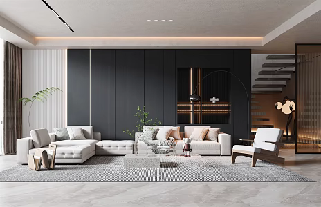 modern living room 3d model