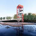 Modern Waterfront Park Watchtower Viewing Tower Landscape Tower Viewing Platform 3d model