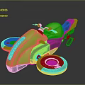 Green Three Wheeled Motorcycle with Futuristic Design Black Handlebars and Silver Accents Single Seat