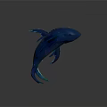 Fierce Blue Fantasy Shark Creature With Sharp Teeth And 3D Model Features 3d model