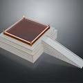 Ancient Architectural Scenery Featuring Square Platform Red Tiled Roof Golden Edge And Gray Stone Ramp
