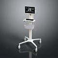 Industrial Equipment With Mobile Stand Digital Display Screen Wheels And Storage Compartment