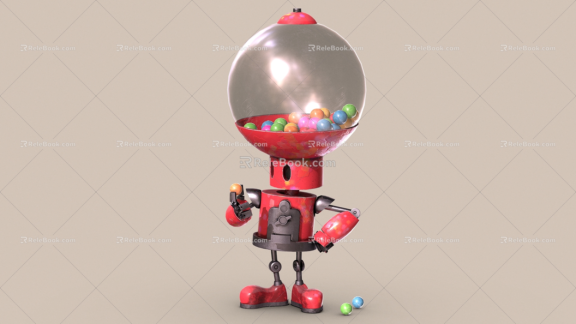 chewing gum robot robot doll machine candy vending machine model