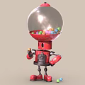 chewing gum robot doll machine candy vending machine 3d model