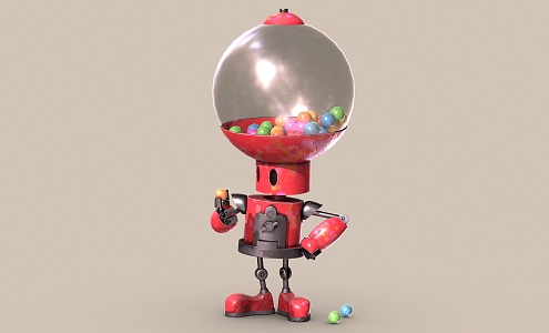 chewing gum robot doll machine candy vending machine 3d model