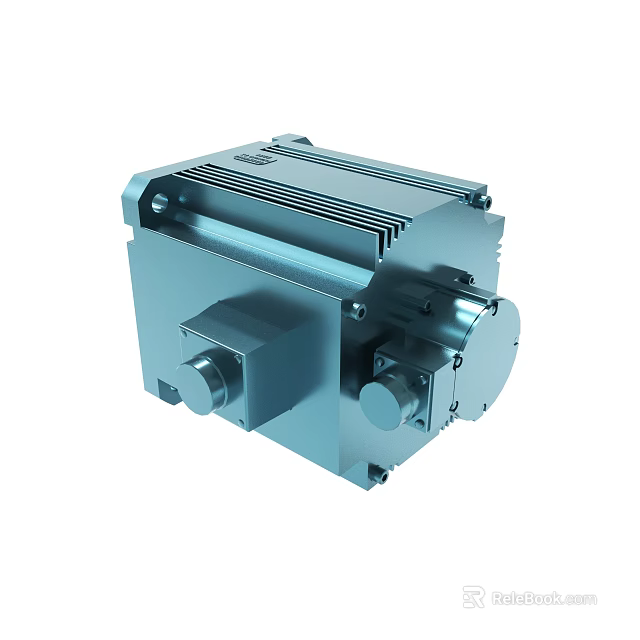 Industrial Machinery Component With Blue Metallic Finish And Precision Engineered Structure 3d model 