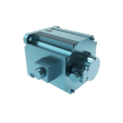 Industrial Machinery Component With Blue Metallic Finish And Precision Engineered Structure 3d model