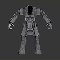 3D Rendered Mechanical Robot With Metallic Armor And Functional Joints