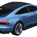 Blue Audi Electric Sedan With Sleek Body Modern Design And LED Headlights