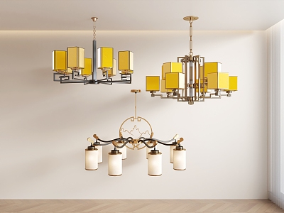 New Chinese Chandelier Chinese Chandelier Lamps 3d model