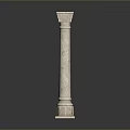 Classical White Marble Decorative Pillar With Carved Capital And Base