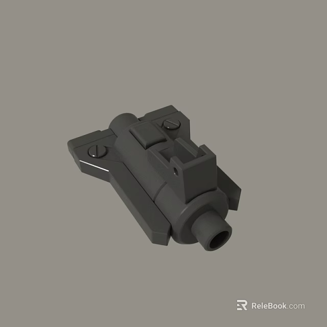 Black Mechanical Connector Part With Mounting Holes And Industrial Structure 3d model 