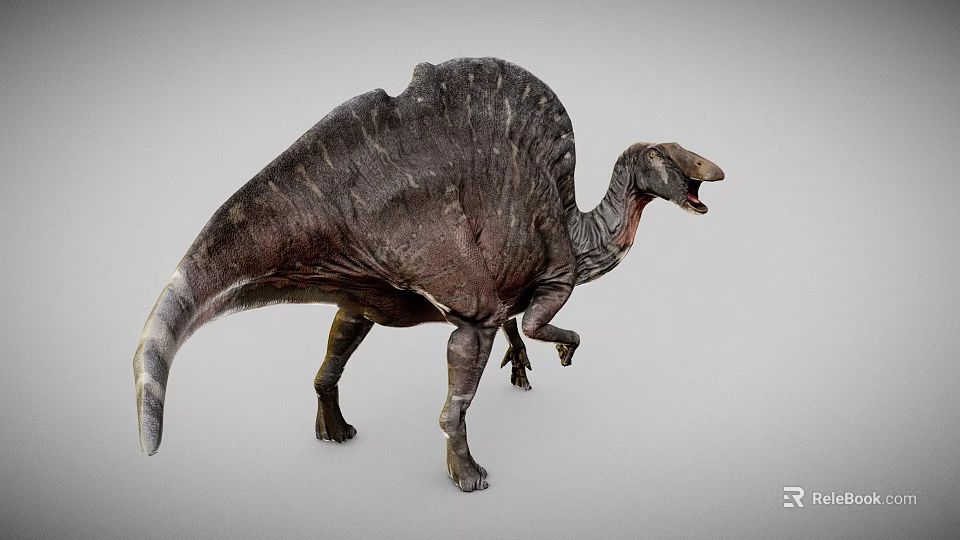 Realistic Spinosaurus Game Movie Character With Sail Back And Open Mouth 3d model 