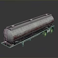 Functional Tanker Trailer Vehicle for Liquid Transport with Modern Industrial Design Features