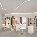 Modern Hair Salon Interior Design With Styling Stations White Mirrors And Lighting