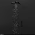 Black Wall Mounted Shower Faucet With Waterfall Flow And Handheld Sprayer
