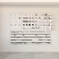 Downlights and Spotlights Various Styles on Display Wall with Different Sizes 3d model