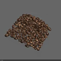Organic Fresh Roasted Aromatic Coffee Beans in a Heap on Gray Background