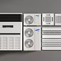 Assorted Air Conditioner Fans Including Floor Standing And Wall Mounted Types For Home Use