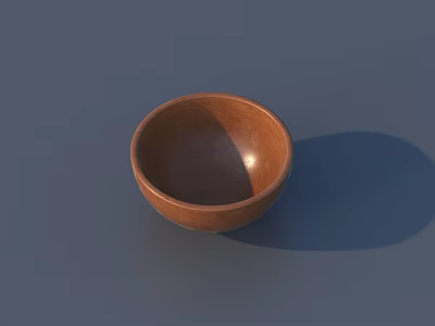 Round Natural Wooden Bowl As Garden Decorative Piece For Outdoor Decor 3d model