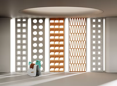Modern hollow cement brick partition hollow brick foamed brick lattice brick wall 3d model