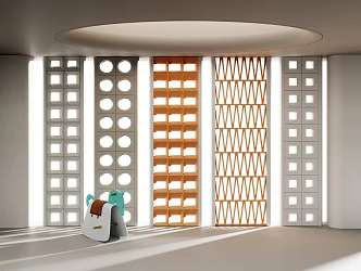 Modern hollow cement brick partition hollow brick foamed brick lattice brick wall 3d model