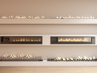 Modern Fireplace Electronic Fireplace Firewood Embedded Fireplace 3d model