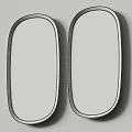 Two Elegant Oval Shaped Wall Mirrors With Distinct Frame Colors