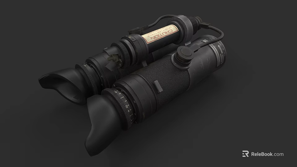 Military Tactical Night Vision Scopes With Black Dual Tube Design And Adjustable Knobs 3d model 