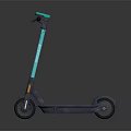 Modern Electric Scooter With Turquoise Handlebar Gray Deck And Black Wheels