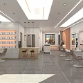 Modern Hair Salon Interior Design With Styling Chairs Mirrors And Workstations