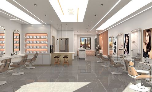 Modern Barber Shop Hairdresser 3d model